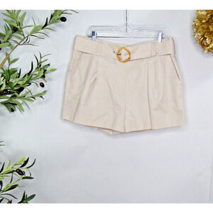 Marie Oliver Women's Belted Cotton Front Pleated Shorts size 10